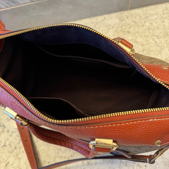 Women's Coach Millie Satchel in Signature Colorblock Canvas Khaki terracotta - Picture 15 of 16